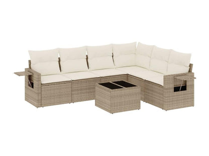 Set di mobili da esterno in vimini intrecciato in resina beige