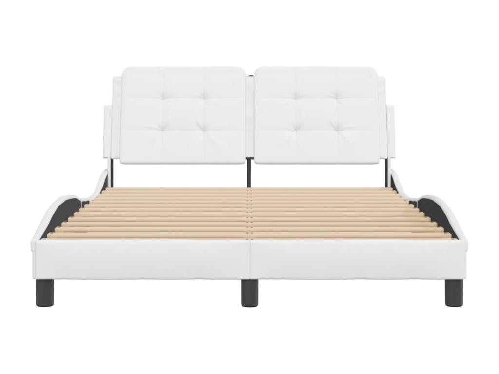 Struttura letto in similpelle bianca, 120 x 200 cm