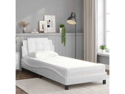 Struttura letto in similpelle bianca, 90 x 190 cm