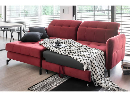 Divano letto convertibile in tessuto grigio