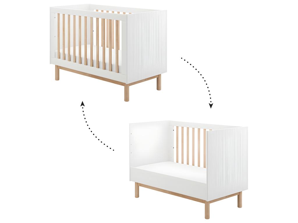 Struttura letto bianca 1 anta, 3 cassetti, 60 x 120 cm