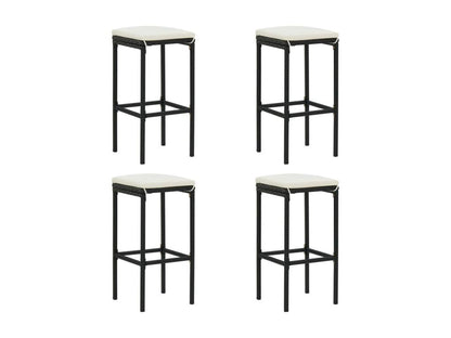 Set di mobili da esterno in vimini intrecciato in resina nera