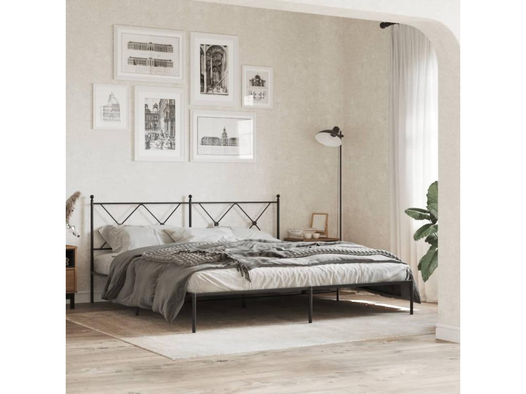 Struttura letto in metallo nero, 180 x 200 cm