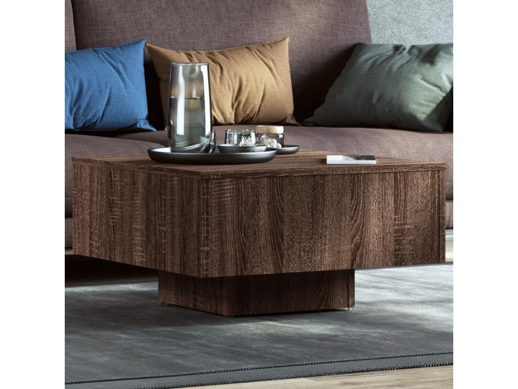 Tavolino da caffè in legno ingegnerizzato marrone, 60 x 60 x 31,5 cm