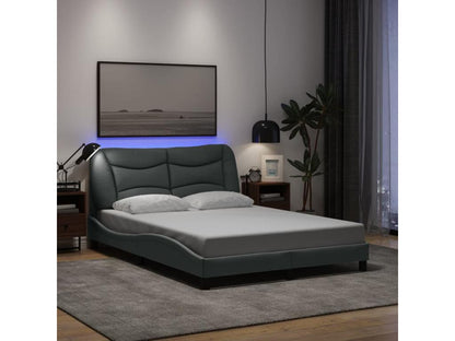 Struttura letto in tessuto grigio, 140 x 200 cm
