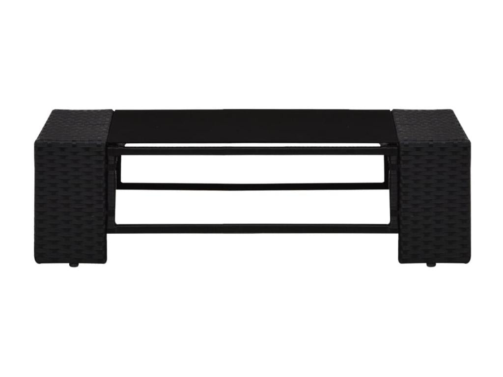 Set di mobili da esterno in vimini intrecciato in resina nera