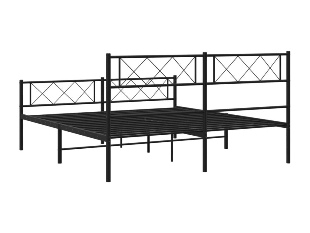 Struttura letto in metallo nero, 135 x 190 cm