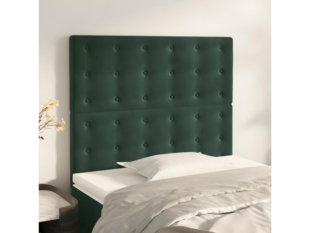 Struttura letto in velluto verde, 80 x 5 x 78 cm