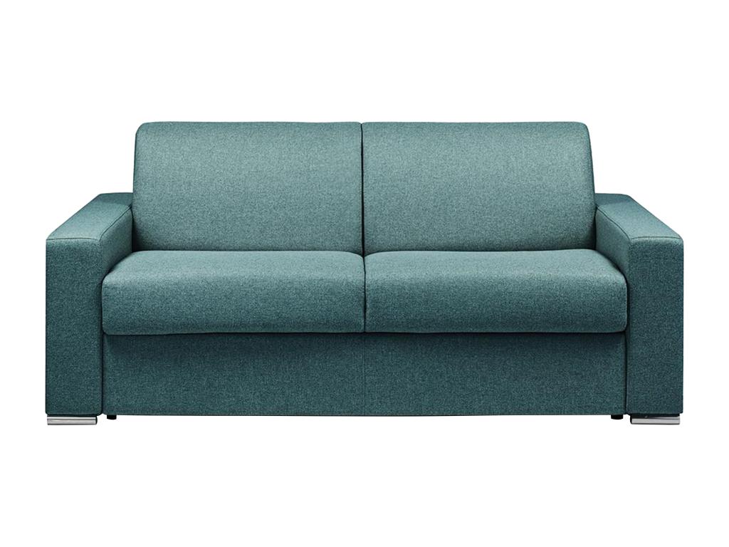 Divano letto trasformabile in tessuto blu con memory foam