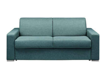 Divano letto trasformabile in tessuto blu con memory foam