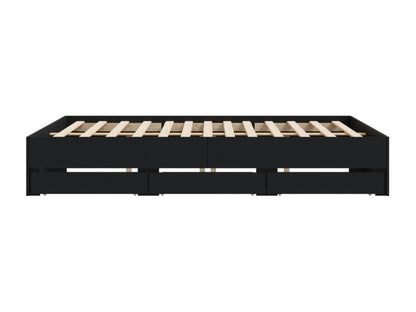 Struttura letto in legno ingegnerizzato nero, 200 x 200 cm
