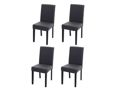 Sedia da pranzo in similpelle grigio antracite