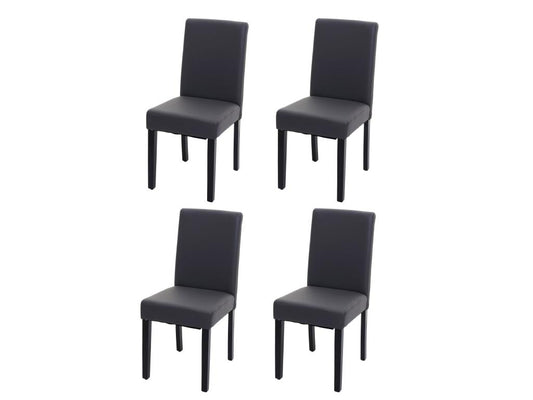 Sedia da pranzo in similpelle grigio antracite