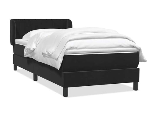 Struttura letto in velluto nero, 80 x 210 cm