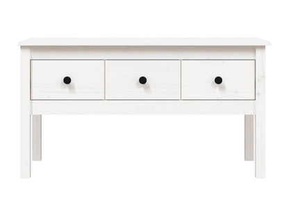 Tavolino da caffè in legno massello bianco, 102 x 49 x 55 cm