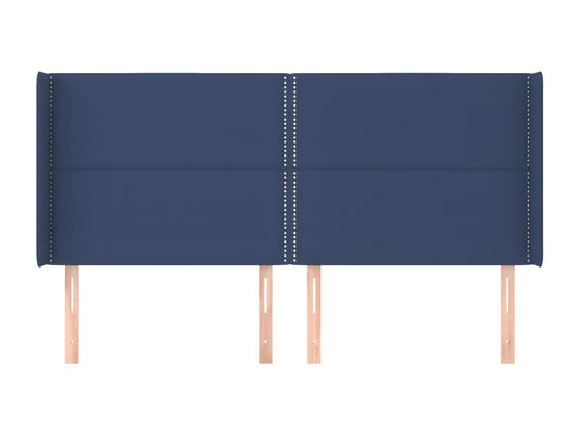 Struttura letto in tessuto blu, 203 x 16 x 118 cm