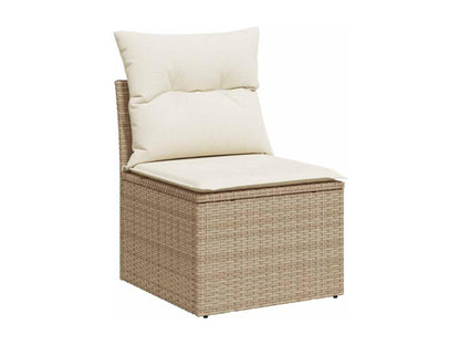 Set di mobili da esterno in vimini intrecciato in resina beige