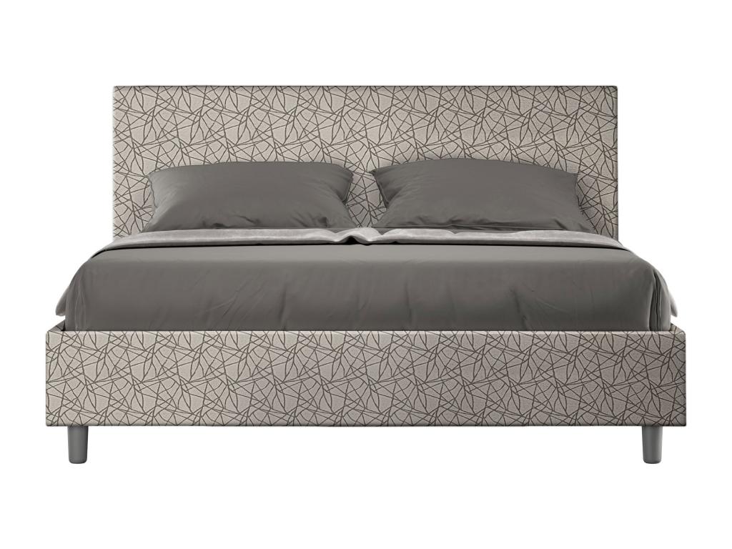 Struttura letto in tessuto grigio, 160 x 210 cm
