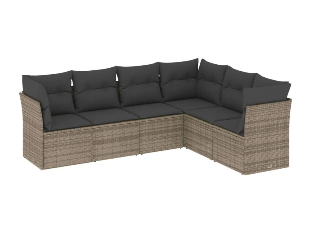 Set di mobili da esterno in vimini intrecciato in resina grigia
