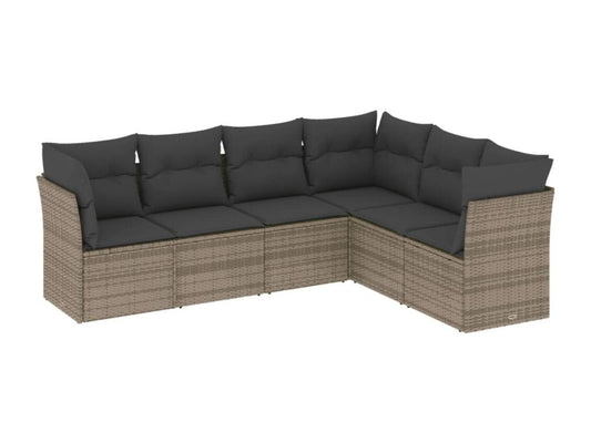 Set di mobili da esterno in vimini intrecciato in resina grigia