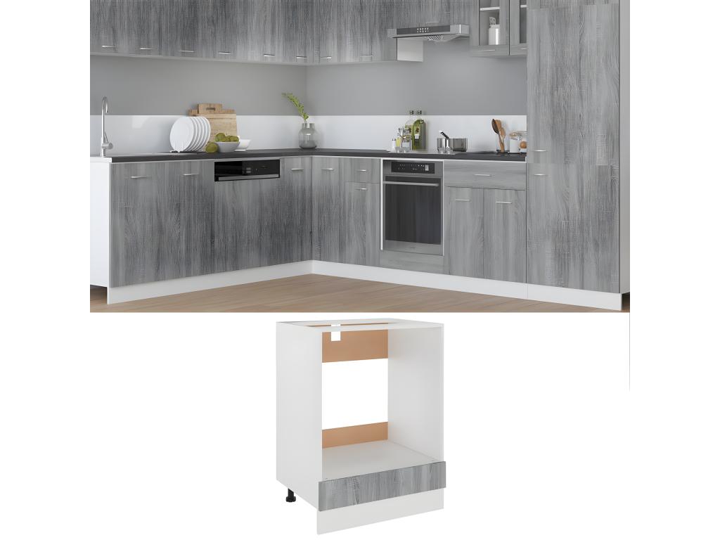 Armadio in legno ingegnerizzato grigio, 60 x 46 x 81,5 cm