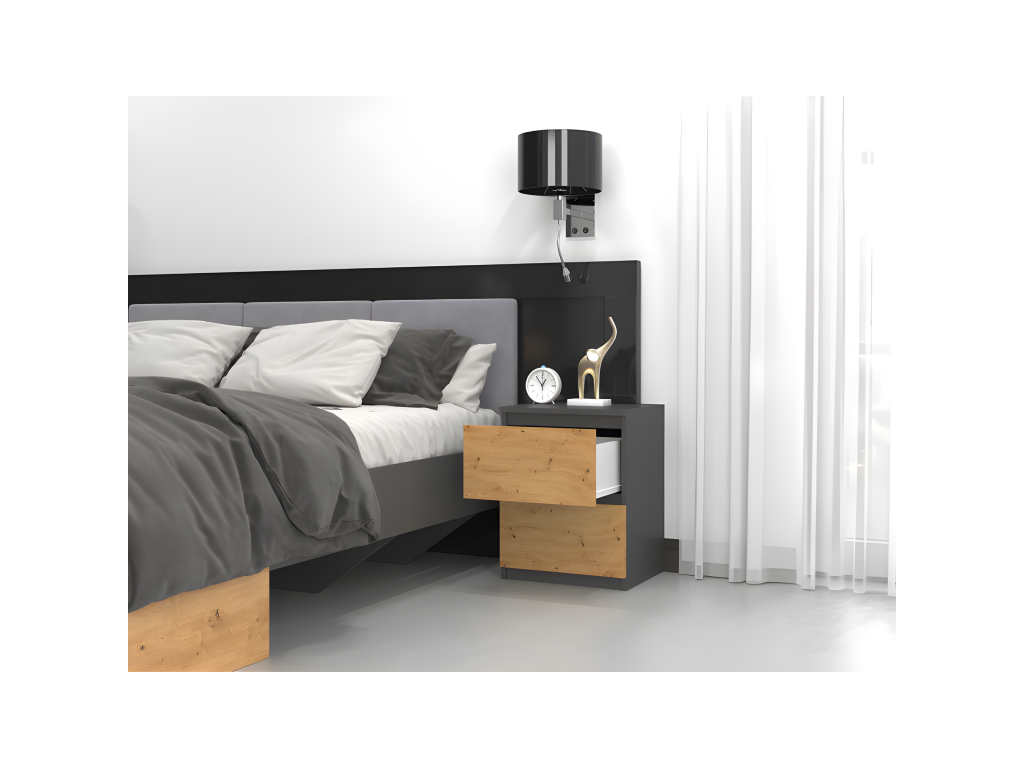 Libreria naturale con contenitore, 30 x 40 x 182 cm