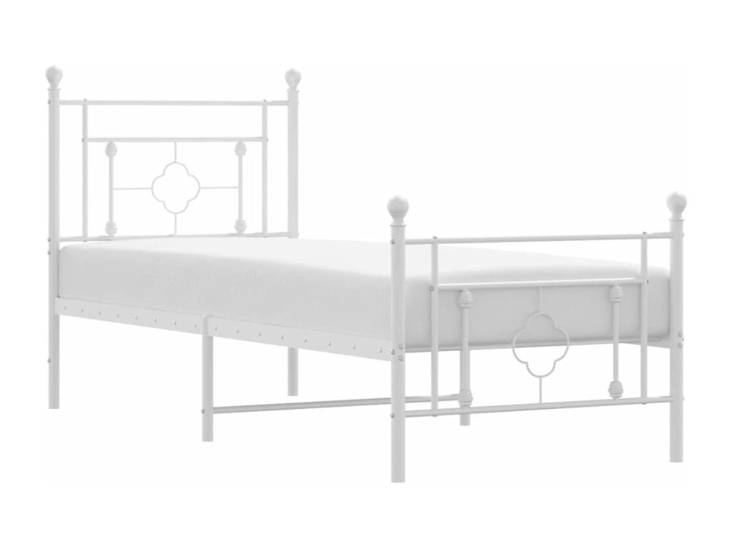 Struttura letto in metallo bianco, 75 x 190 cm