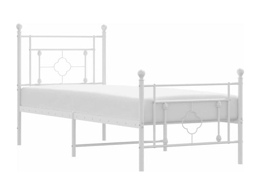 Struttura letto in metallo bianco, 75 x 190 cm