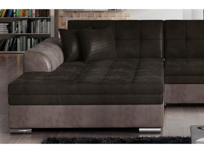 Divano letto trasformabile in velluto marrone