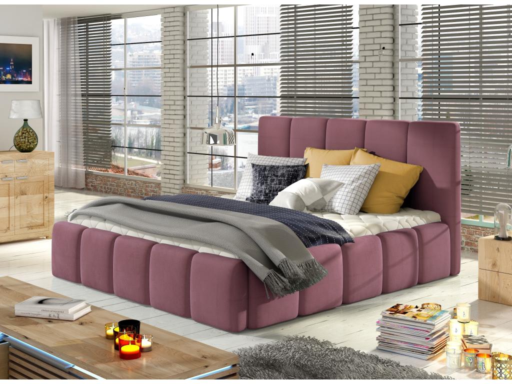 Struttura letto in velluto, 140 x 200 cm