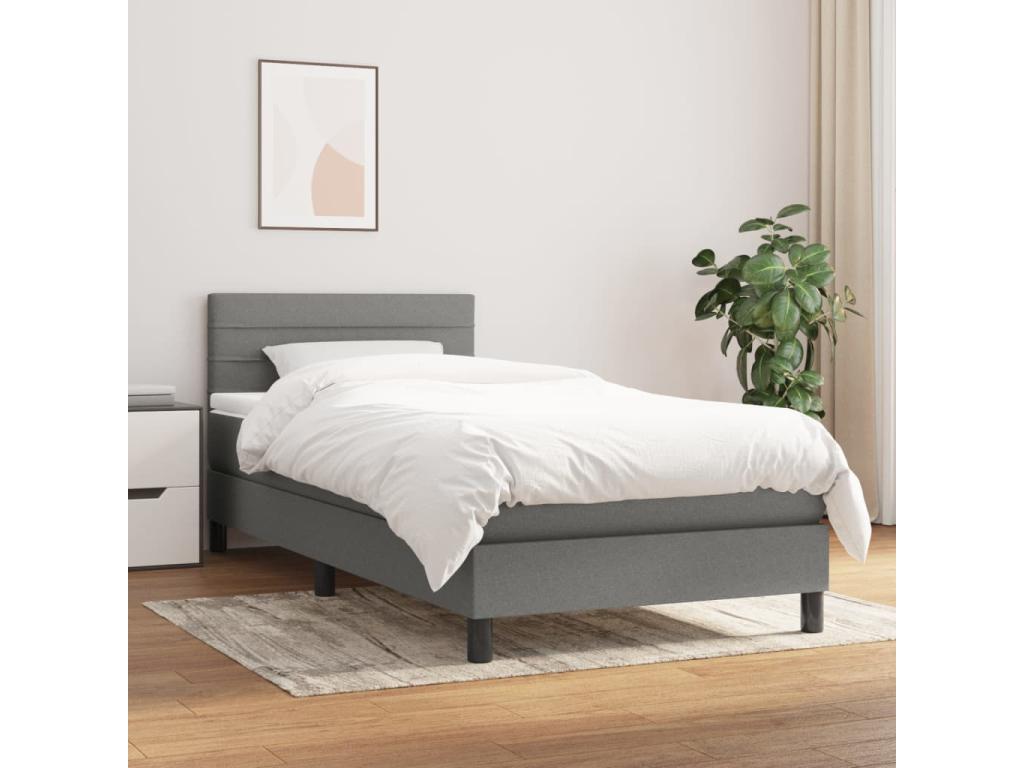 Struttura letto in tessuto grigio, 90 x 200 cm