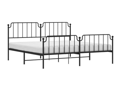 Struttura letto in metallo nero, 200 x 200 cm