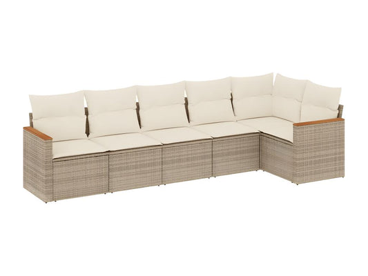 Set di mobili da esterno in vimini intrecciato in resina beige
