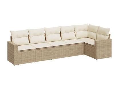 Set di mobili da esterno in vimini intrecciato in resina beige