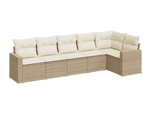Set di mobili da esterno in vimini intrecciato in resina beige