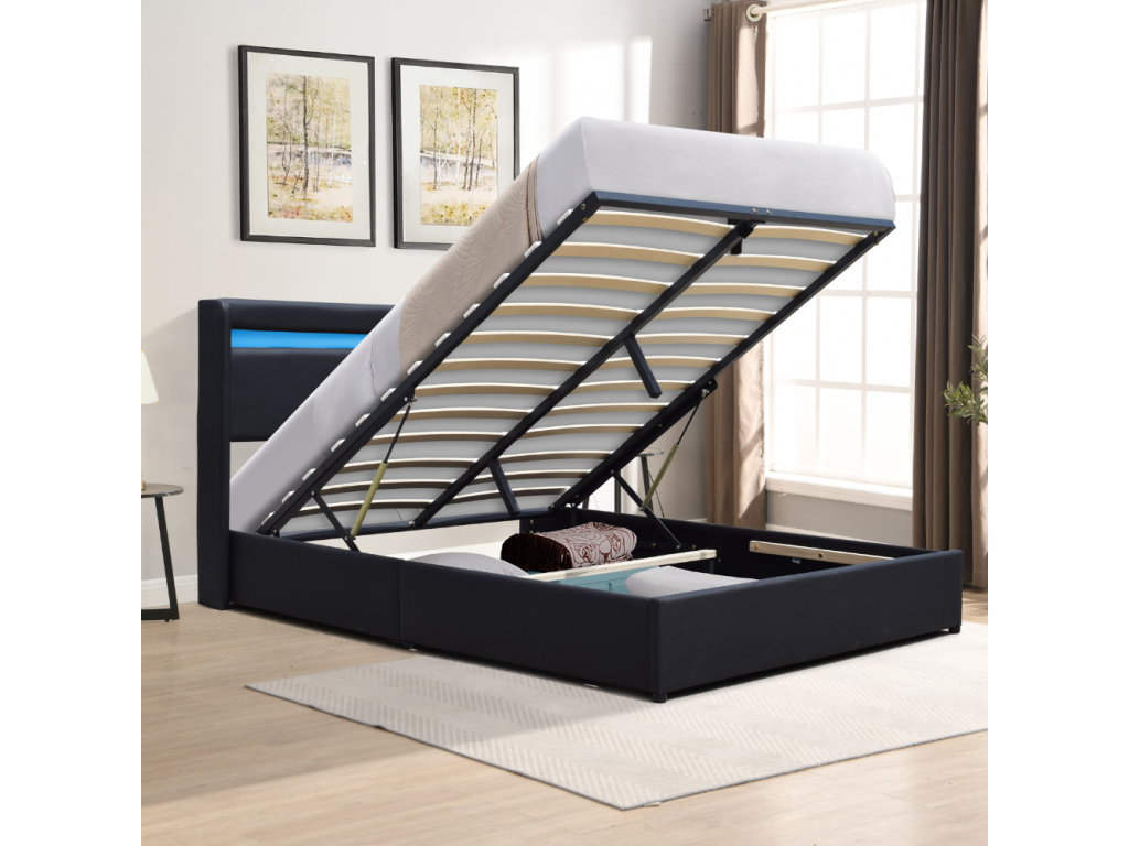 Struttura letto nera, 160 x 200 cm