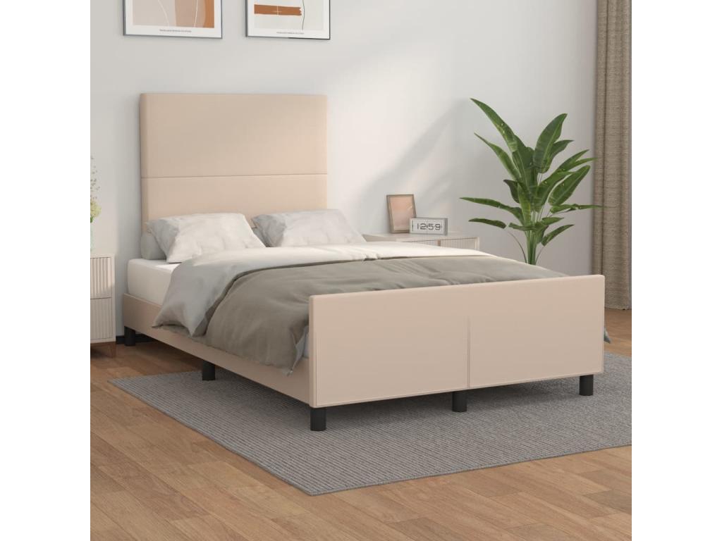 Struttura letto in similpelle marrone, 120 x 200 cm