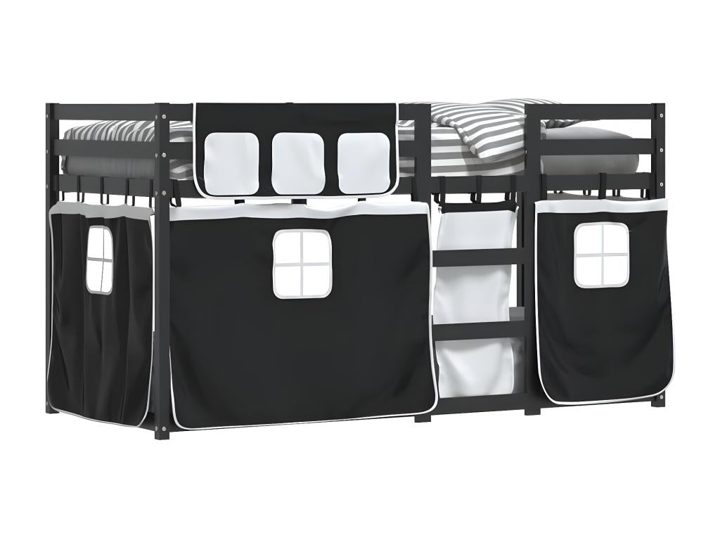 Struttura per letto a castello nera, 90 x 200 cm