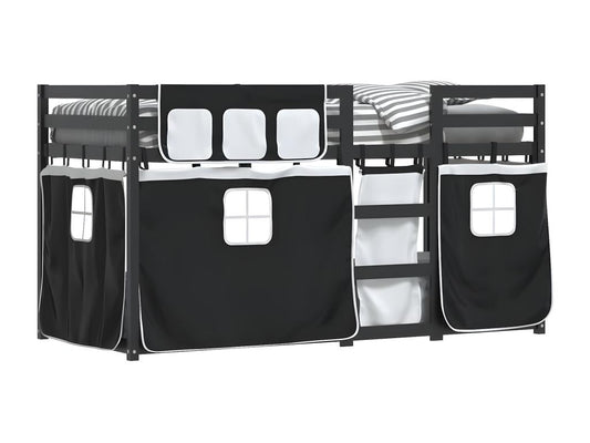 Struttura per letto a castello nera, 90 x 200 cm