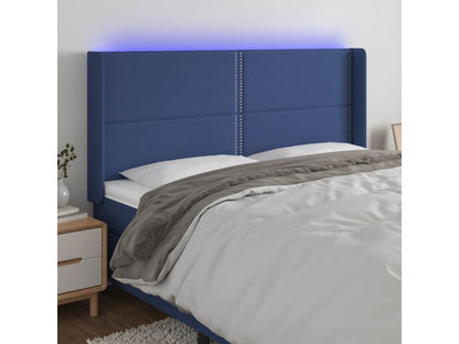 Struttura letto in tessuto blu, 183 x 16 x 118 cm