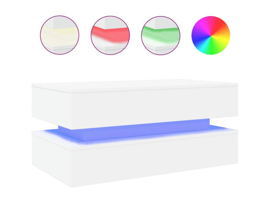 Tavolino da caffè bianco, 90 x 50 x 40 cm