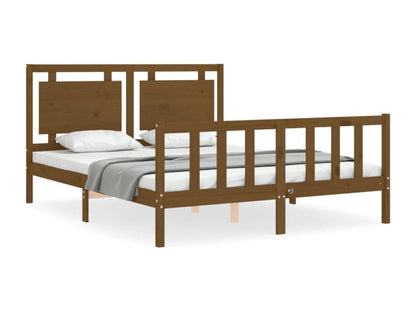 Struttura del letto in legno massello marrone