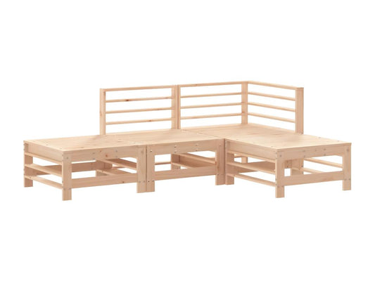 Set di mobili da esterno in legno massello marrone