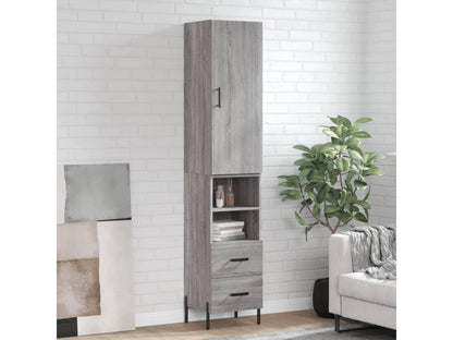Credenza in legno ingegnerizzato grigio, 34,5 x 34 x 180 cm