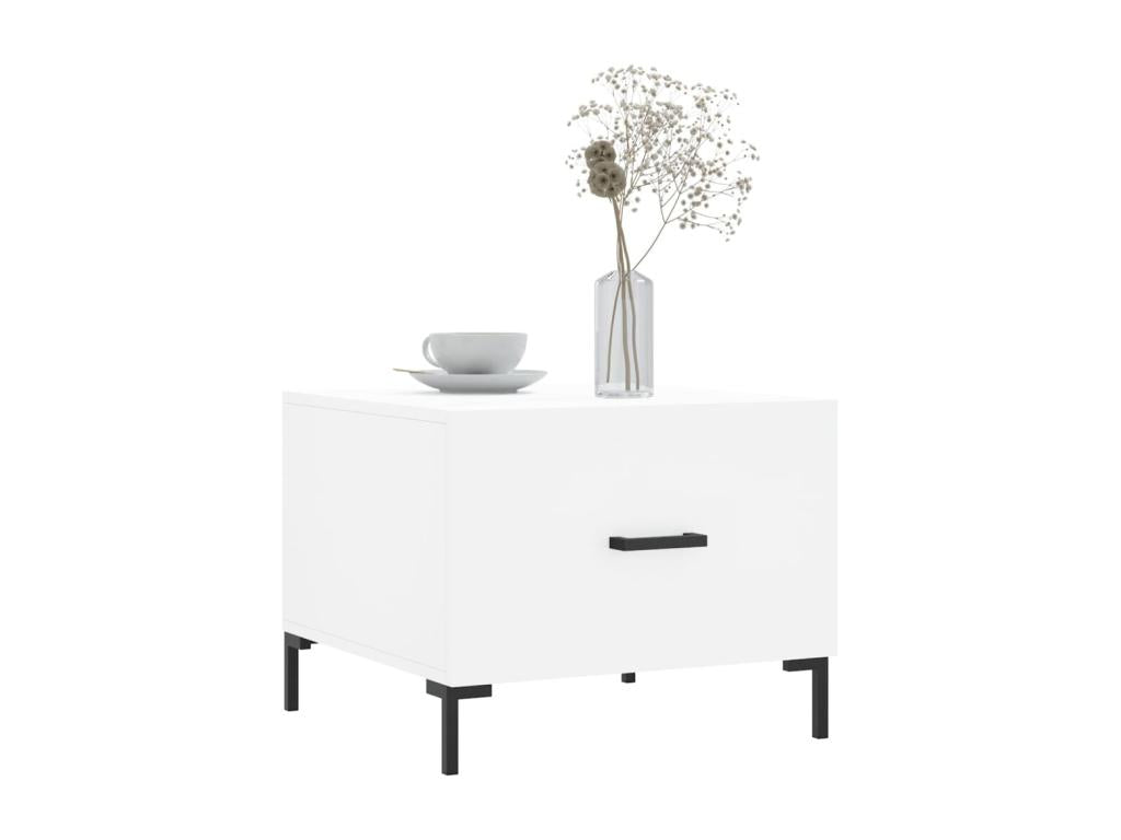 Tavolino da caffè in legno ingegnerizzato bianco, 50 x 50 x 40 cm