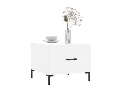 Tavolino da caffè in legno ingegnerizzato bianco, 50 x 50 x 40 cm