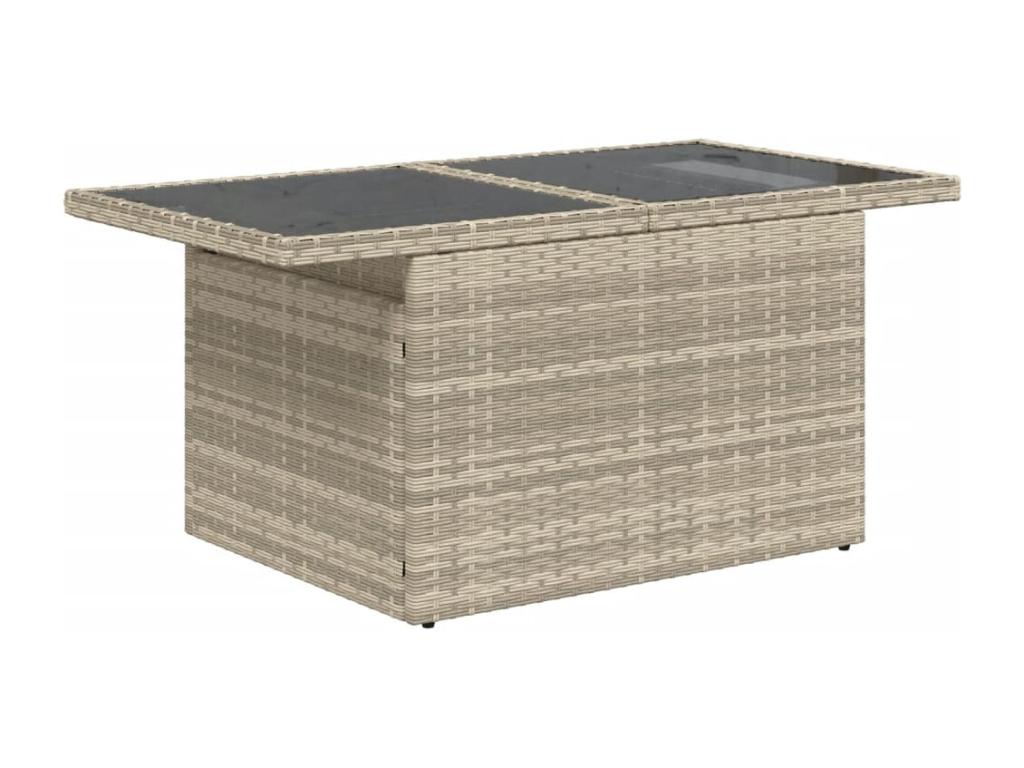 Set di mobili da esterno in vimini intrecciato in resina grigia