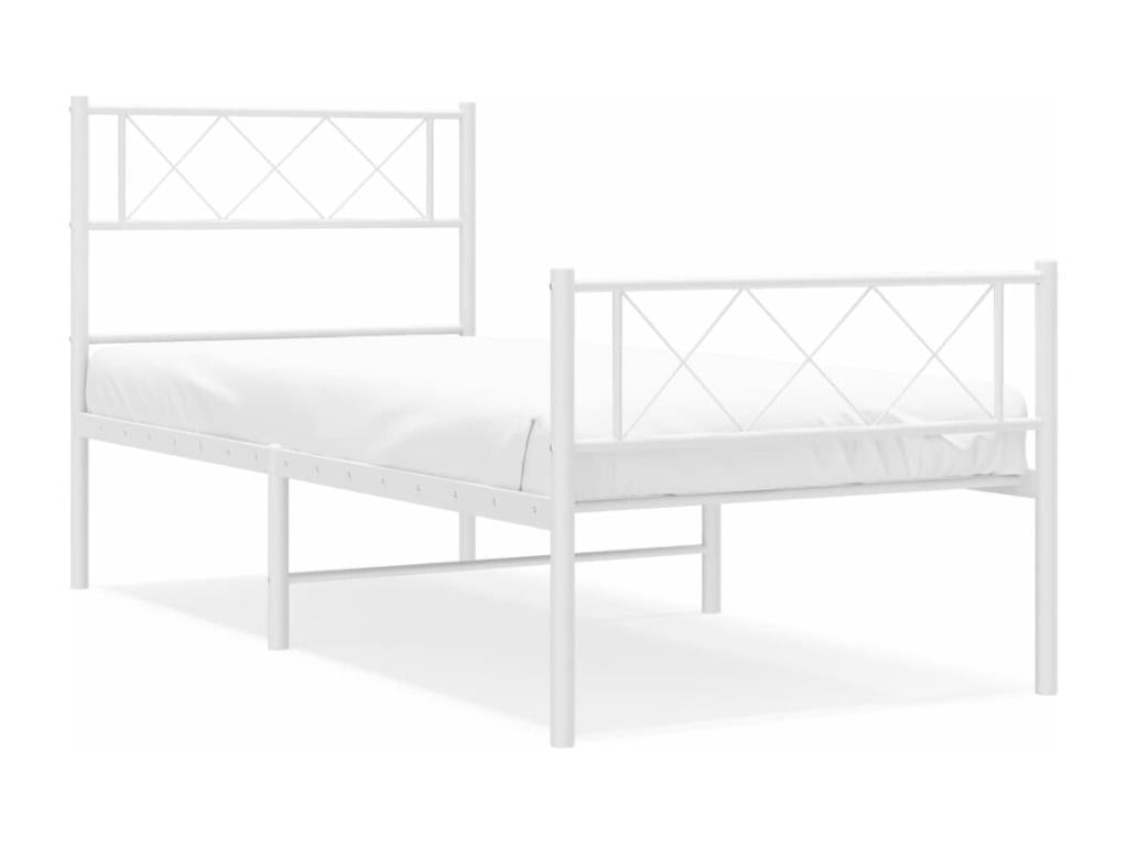 Struttura letto in metallo bianco, 75 x 190 cm