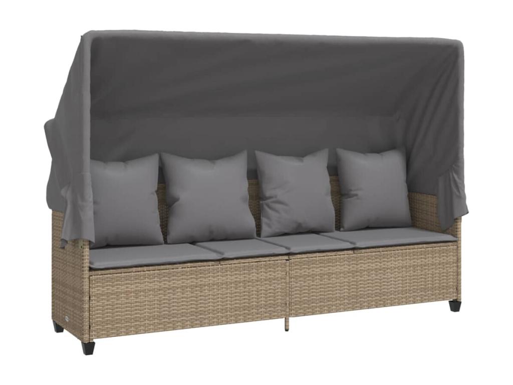 Set di mobili da esterno in vimini intrecciato in resina beige