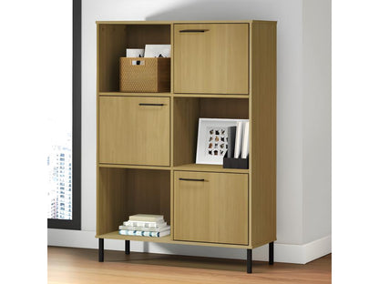 Libreria in metallo marrone, 90 x 35 x 128,5 cm